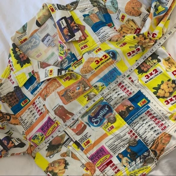 Vintage 90s Moschino RARE market print jean jacket - Picture 6 of 7